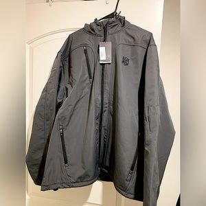 nfl shield mens Taiga Honeycomb Shell Hooded jacket Charcoal 3xl